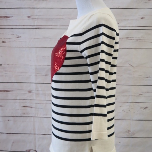 Marc Jacobs Sequin Heart Sweater Cream & Black - Picture 3 of 5